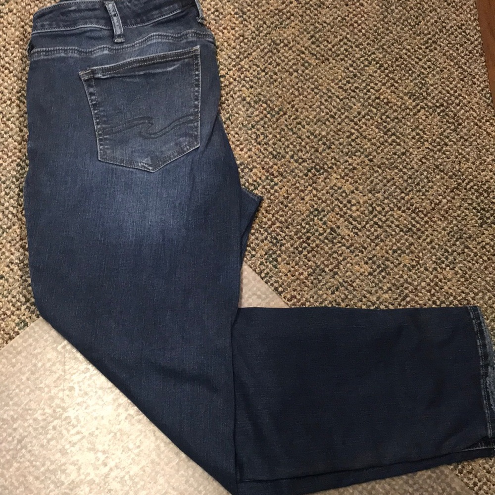 Silver Suki Jeans Straight Leg Dark Wash 18W 31” Inseam